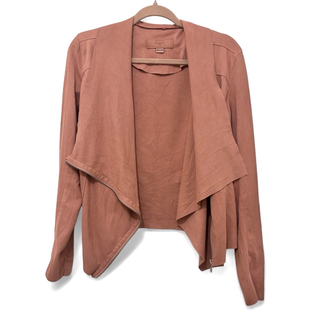 Blank NYC Pink Faux Suede Zip Up Moto Style Jacket